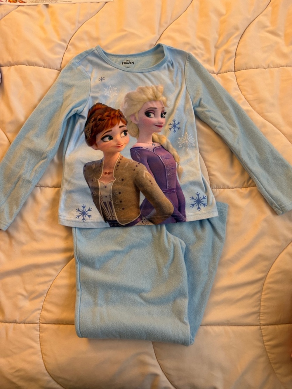 Disney Light Blue Frozen Anna & Elsa Long Sleeve Pajama Set
